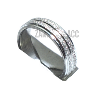 Cincin Titanium Pasir Garis Dua