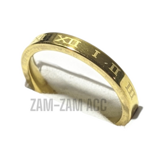 Cincin Titanium Gold Angka Romawi