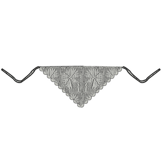 filet crochet kerchief. natural