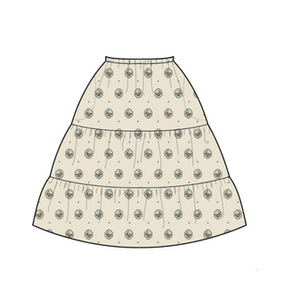 pima tiered skirt. cameo floral