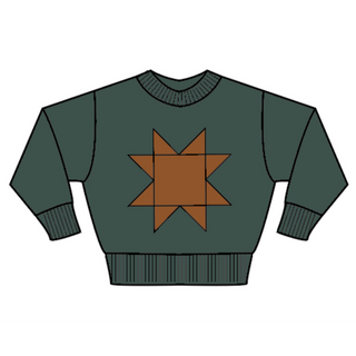 pima patchwork sweatshirt. garden